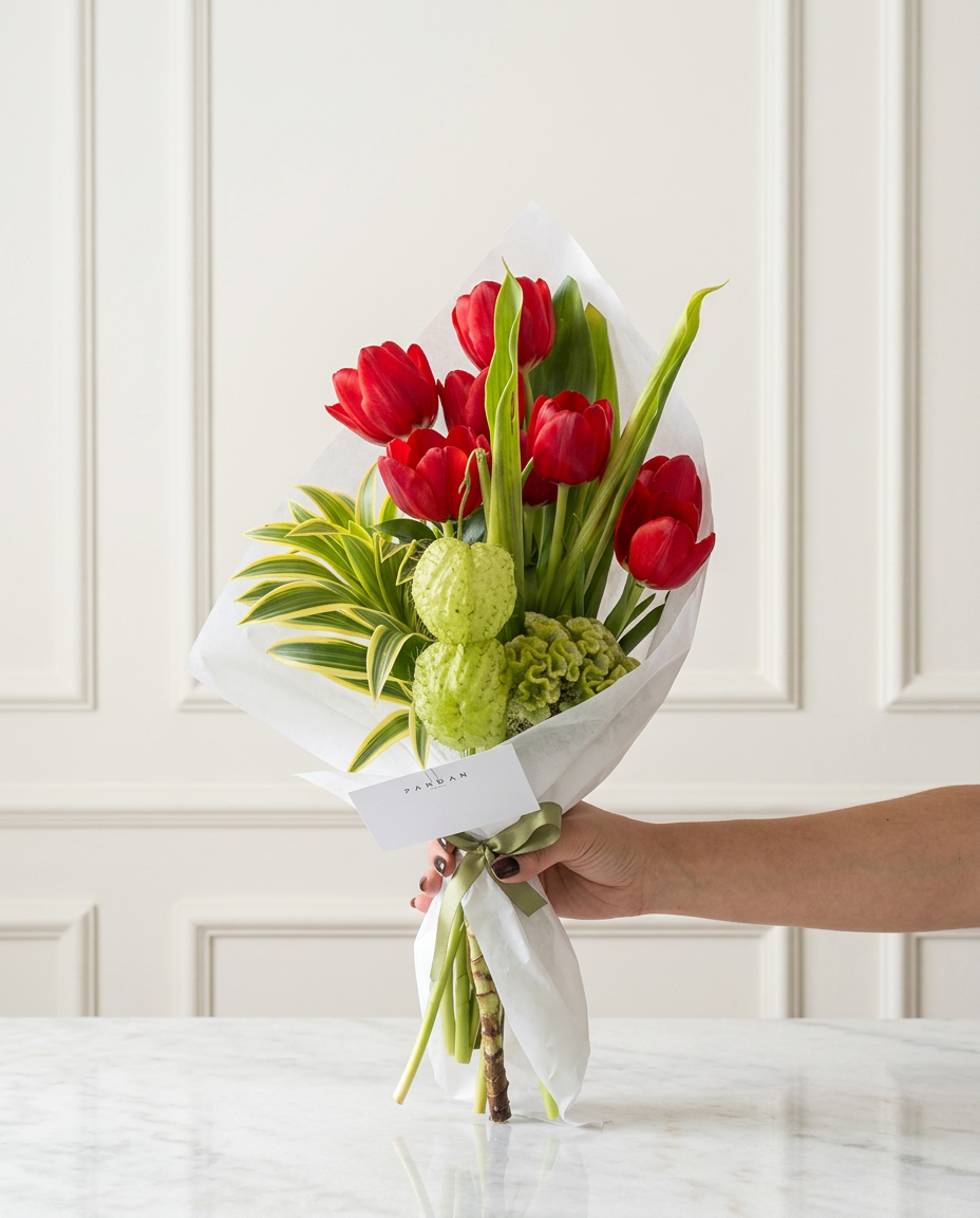 Buquê de Verdes com Tulipa